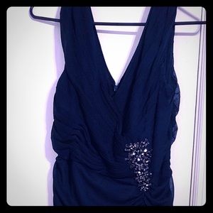 Classic gown, sheer layers, modest elegant train